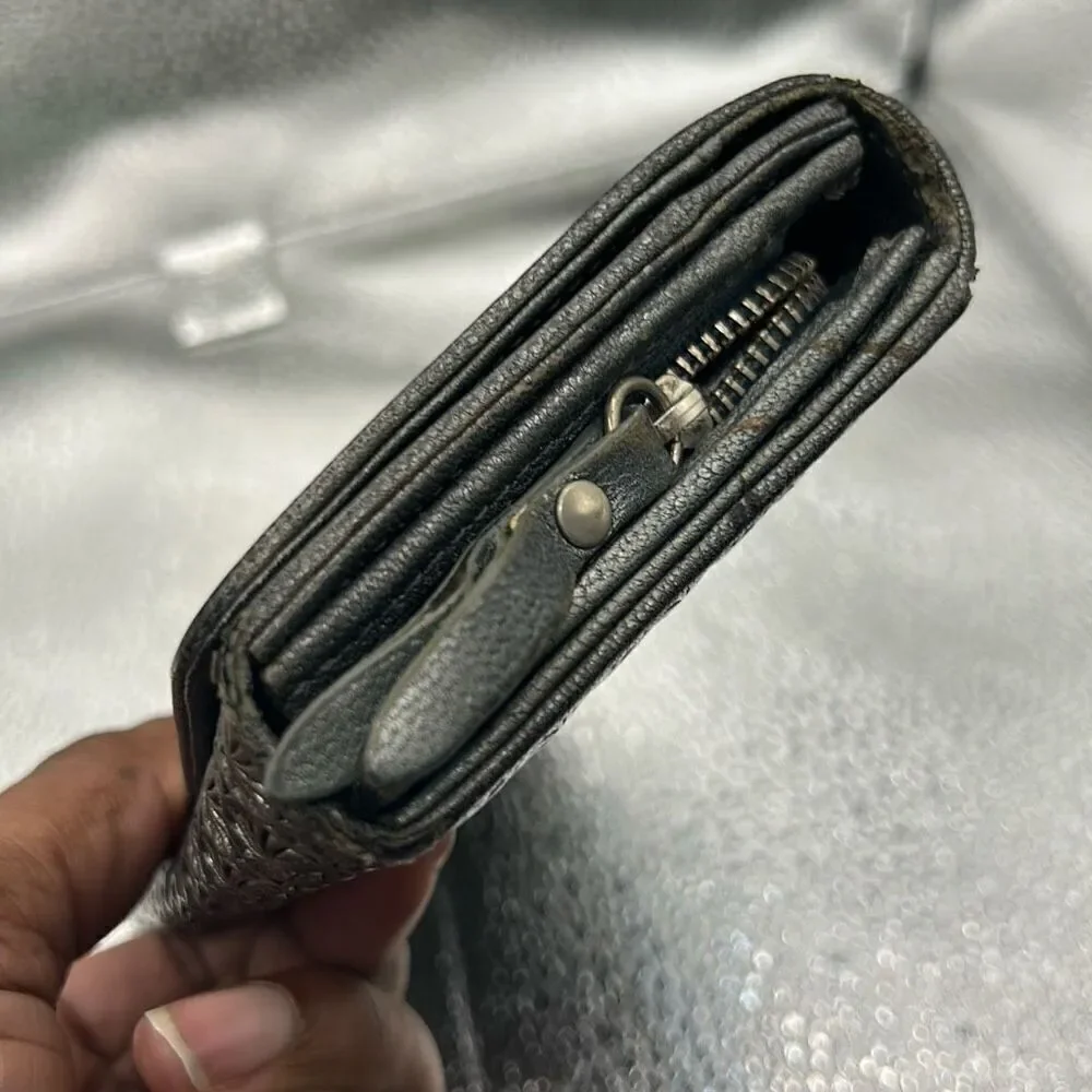 Hiroko Hayashi Women's Chrome Swirl Long Wallet Cardholder Artsy Avant Garde